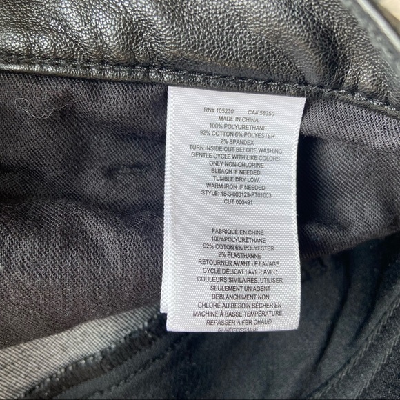 Current Elliott The Fused High Waist Stiletto Jeans Faux-Leather Trim - Picture 11 of 15